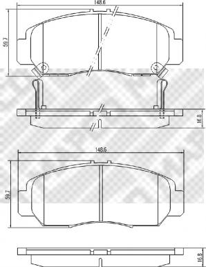 Mapco 6734 - Kit de plaquettes de frein, frein à disque cwaw.fr