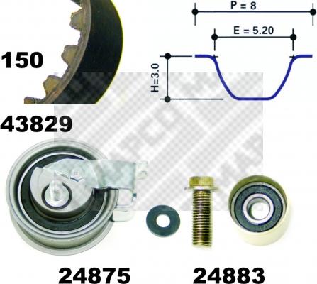 Mapco 23912 - Kit de distribution cwaw.fr