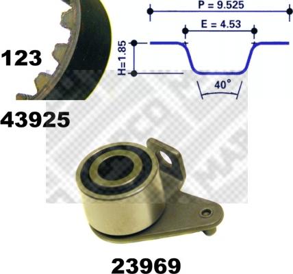 Mapco 23925 - Kit de distribution cwaw.fr