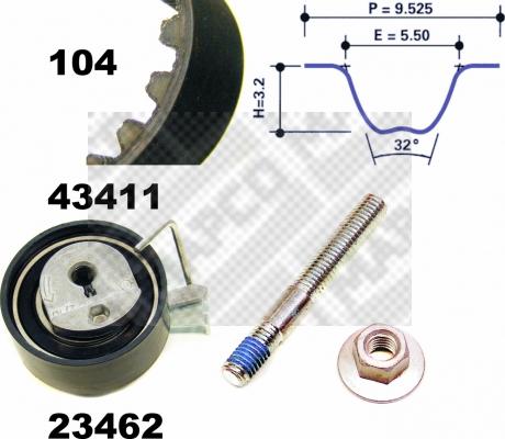 Mapco 23411 - Kit de distribution cwaw.fr