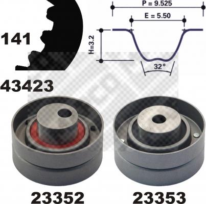 Mapco 23423 - Kit de distribution cwaw.fr