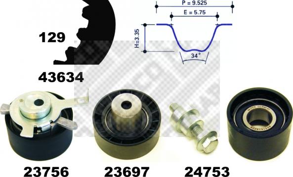 Mapco 23608 - Kit de distribution cwaw.fr