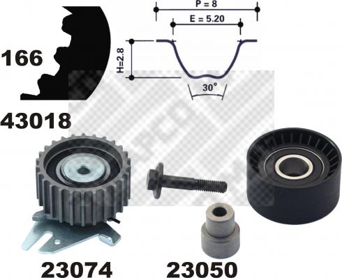 Mapco 23014 - Kit de distribution cwaw.fr