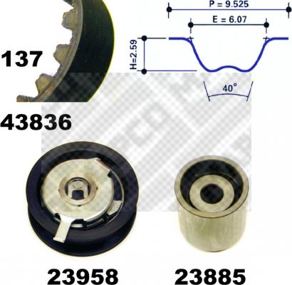 Mapco 23836 - Kit de distribution cwaw.fr