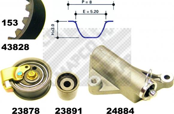 Mapco 23833 - Kit de distribution cwaw.fr