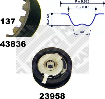 Mapco 23837 - Kit de distribution cwaw.fr