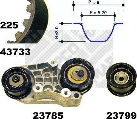 Mapco 23733 - Kit de distribution cwaw.fr