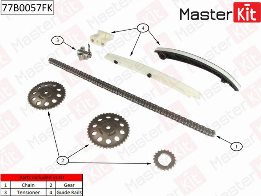 MasterKit 77B0057FK - Coulisse, chaîne de distribution cwaw.fr