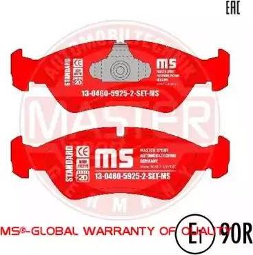 MASTER-SPORT GERMANY 13046059252-SET-MS - Kit de plaquettes de frein, frein à disque cwaw.fr