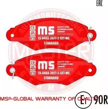 MASTER-SPORT GERMANY 13046039772-SET-MS - Kit de plaquettes de frein, frein à disque cwaw.fr