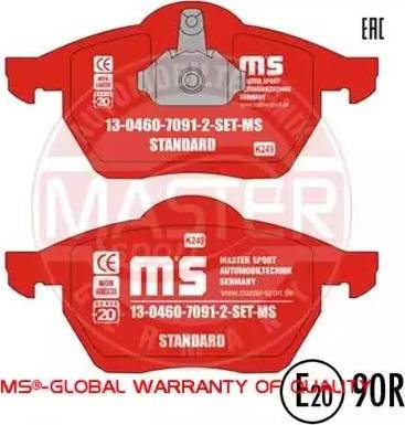 MASTER-SPORT GERMANY 13046070912-SET-MS - Kit de plaquettes de frein, frein à disque cwaw.fr