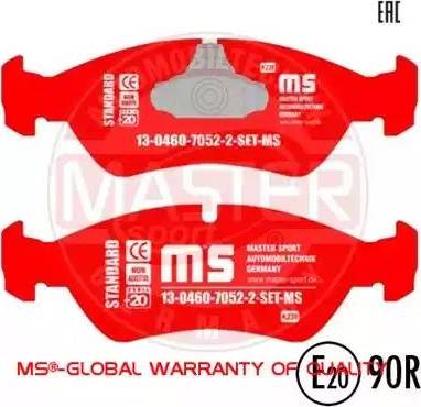 MASTER-SPORT GERMANY 13046070522-SET-MS - Kit de plaquettes de frein, frein à disque cwaw.fr