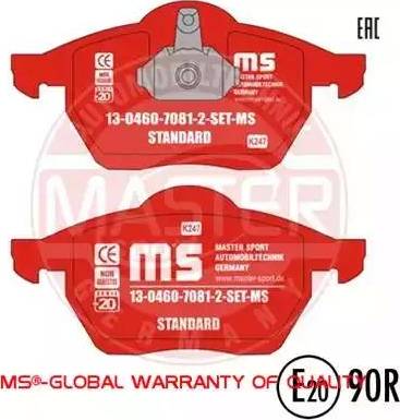 MASTER-SPORT GERMANY 13046070812-SET-MS - Kit de plaquettes de frein, frein à disque cwaw.fr