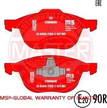 MASTER-SPORT GERMANY 13046071932-SET-MS - Kit de plaquettes de frein, frein à disque cwaw.fr