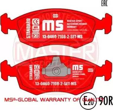 MASTER-SPORT GERMANY 13046071082-SET-MS - Kit de plaquettes de frein, frein à disque cwaw.fr