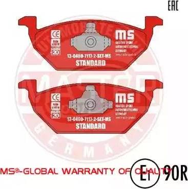 MASTER-SPORT GERMANY 13046071172-SET-MS - Kit de plaquettes de frein, frein à disque cwaw.fr