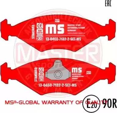 MASTER-SPORT GERMANY 13046071322-SET-MS - Kit de plaquettes de frein, frein à disque cwaw.fr