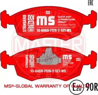 MASTER-SPORT GERMANY 13046071262-SET-MS - Kit de plaquettes de frein, frein à disque cwaw.fr