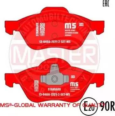 MASTER-SPORT GERMANY 13046072212-SET-MS - Kit de plaquettes de frein, frein à disque cwaw.fr