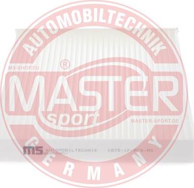 MASTER-SPORT GERMANY 1835-IF-PCS-MS - Filtre, air de l'habitacle cwaw.fr