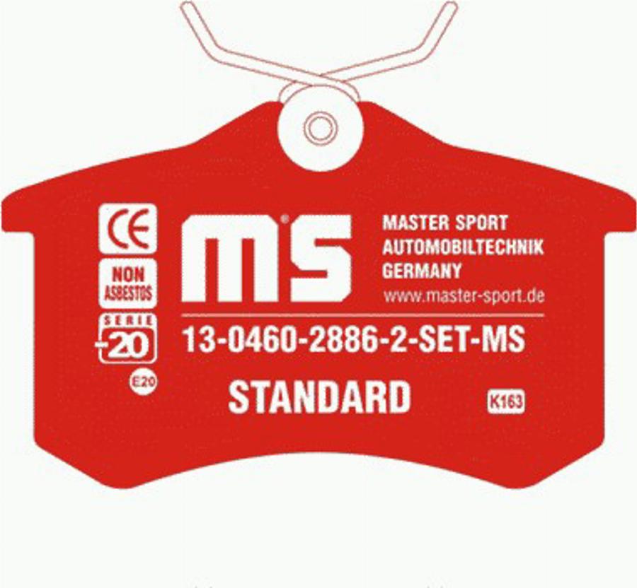 MASTER-SPORT GERMANY 13046028862-SET-MS - Kit de plaquettes de frein, frein à disque cwaw.fr