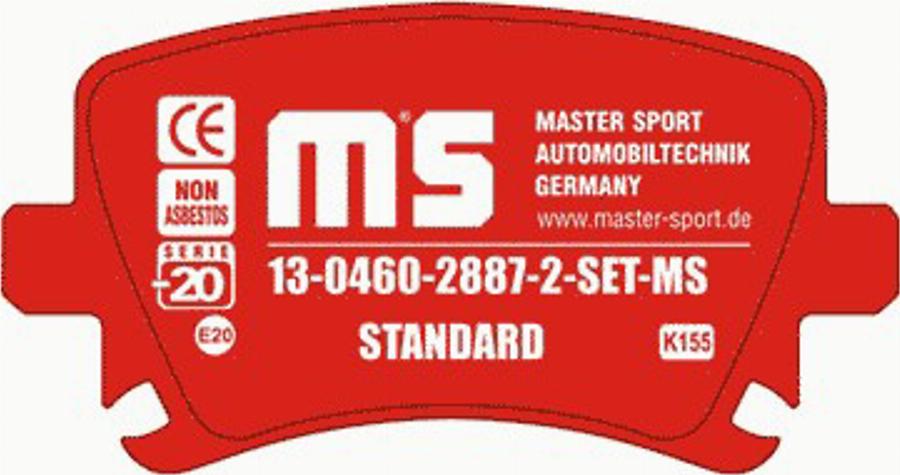 MASTER-SPORT GERMANY 13046028872-SET-MS - Kit de plaquettes de frein, frein à disque cwaw.fr