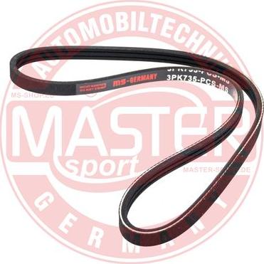 MASTER-SPORT GERMANY 3PK735-PCS-MS - Courroie trapézoïdale à nervures cwaw.fr