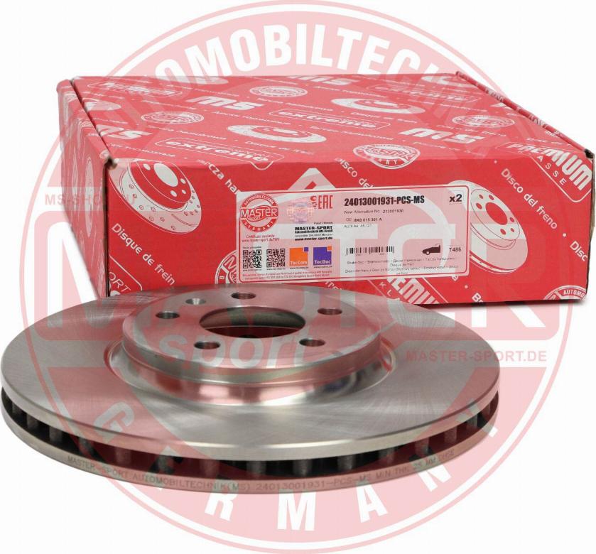 MASTER-SPORT GERMANY 24013001931-PCS-MS - Disque de frein cwaw.fr