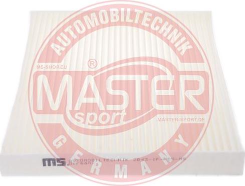 MASTER-SPORT GERMANY 2043-IF-PCS-MS - Filtre, air de l'habitacle cwaw.fr