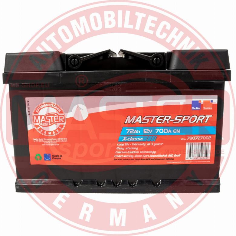 MASTER-SPORT GERMANY 780727002 - Batterie de démarrage cwaw.fr