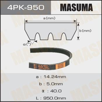 MASUMA 4PK-950 - Courroie trapézoïdale à nervures cwaw.fr