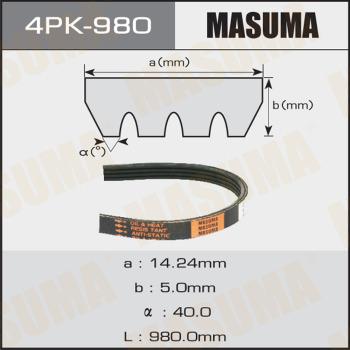 MASUMA 4PK980 - Courroie trapézoïdale à nervures cwaw.fr