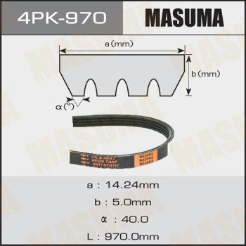 MASUMA 4PK-970 - Courroie trapézoïdale à nervures cwaw.fr