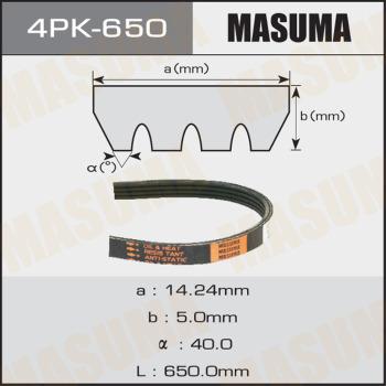 MASUMA 4PK650 - Courroie trapézoïdale à nervures cwaw.fr