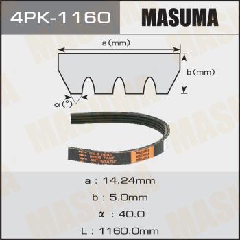 MASUMA 4PK-1160 - Courroie trapézoïdale à nervures cwaw.fr