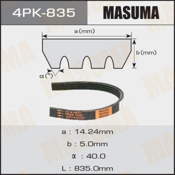 MASUMA 4PK-835 - Courroie trapézoïdale à nervures cwaw.fr