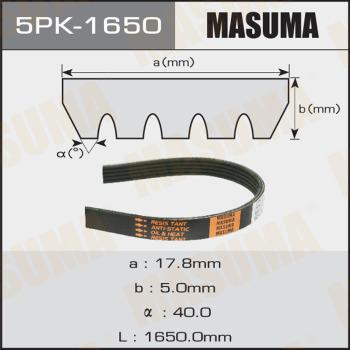 MASUMA 5PK-1650 - Courroie trapézoïdale à nervures cwaw.fr