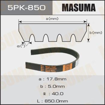 MASUMA 5PK-850 - Courroie trapézoïdale à nervures cwaw.fr