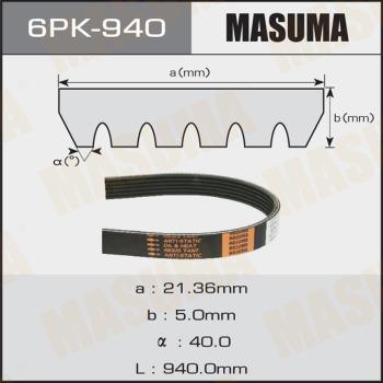 MASUMA 6PK-940 - Courroie trapézoïdale à nervures cwaw.fr