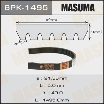 MASUMA 6PK-1495 - Courroie trapézoïdale à nervures cwaw.fr