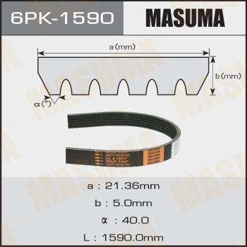 MASUMA 6PK-1590 - Courroie trapézoïdale à nervures cwaw.fr