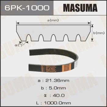 MASUMA 6PK1000 - Courroie trapézoïdale à nervures cwaw.fr