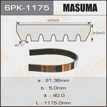 MASUMA 6PK1175 - Courroie trapézoïdale à nervures cwaw.fr