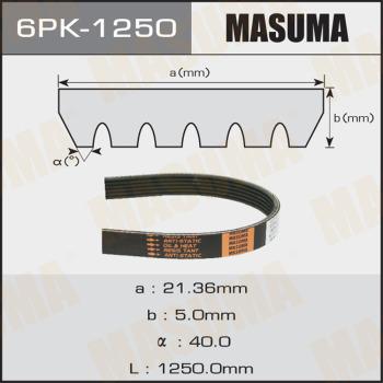 MASUMA 6PK-1250 - Courroie trapézoïdale à nervures cwaw.fr