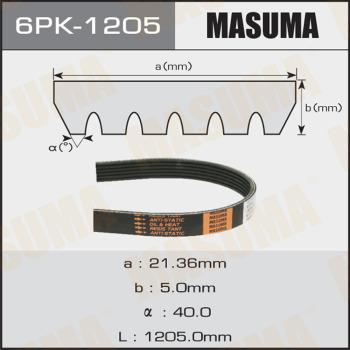 MASUMA 6PK-1205 - Courroie trapézoïdale à nervures cwaw.fr