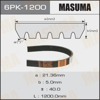 MASUMA 6PK1200 - Courroie trapézoïdale à nervures cwaw.fr