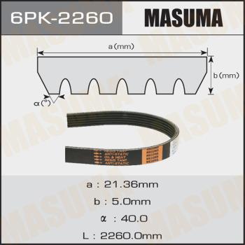 MASUMA 6PK-2260 - Courroie trapézoïdale à nervures cwaw.fr