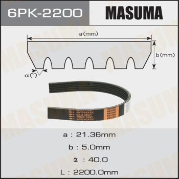 MASUMA 6PK-2200 - Courroie trapézoïdale à nervures cwaw.fr