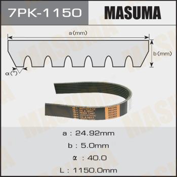 MASUMA 7PK-1150 - Courroie trapézoïdale à nervures cwaw.fr