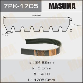 MASUMA 7PK-1705 - Courroie trapézoïdale à nervures cwaw.fr